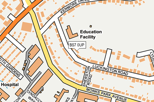 BS7 0UP map - OS OpenMap – Local (Ordnance Survey) BS7 0UP map - OS OpenMap – Local (Ordnance Survey)