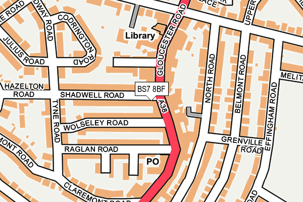 BS7 8BF map - OS OpenMap – Local (Ordnance Survey) BS7 8BF map - OS OpenMap – Local (Ordnance Survey)