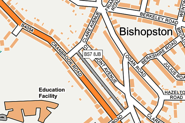 BS7 8JB map - OS OpenMap – Local (Ordnance Survey) BS7 8JB map - OS OpenMap – Local (Ordnance Survey)
