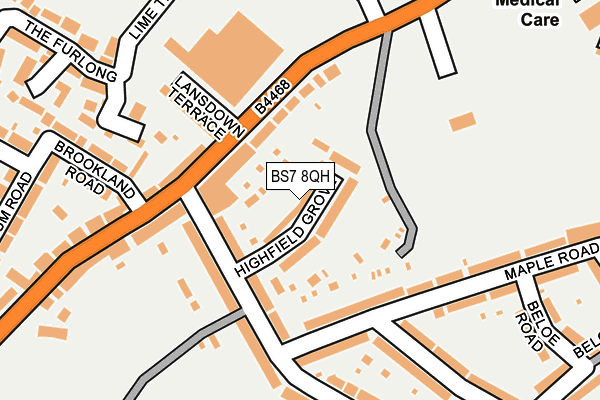 BS7 8QH map - OS OpenMap – Local (Ordnance Survey) BS7 8QH map - OS OpenMap – Local (Ordnance Survey)