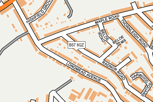 BS7 8QZ map - OS OpenMap – Local (Ordnance Survey) BS7 8QZ map - OS OpenMap – Local (Ordnance Survey)