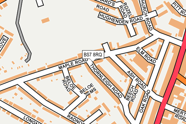 BS7 8RQ map - OS OpenMap – Local (Ordnance Survey) BS7 8RQ map - OS OpenMap – Local (Ordnance Survey)