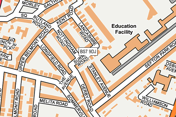 BS7 9DJ map - OS OpenMap – Local (Ordnance Survey) BS7 9DJ map - OS OpenMap – Local (Ordnance Survey)