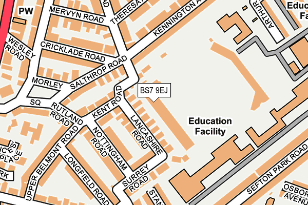 BS7 9EJ map - OS OpenMap – Local (Ordnance Survey) BS7 9EJ map - OS OpenMap – Local (Ordnance Survey)