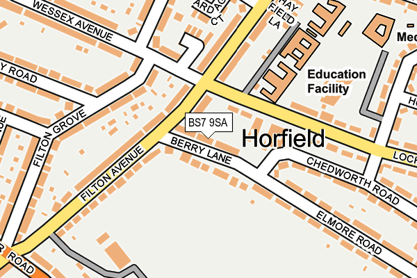 BS7 9SA map - OS OpenMap – Local (Ordnance Survey) BS7 9SA map - OS OpenMap – Local (Ordnance Survey)