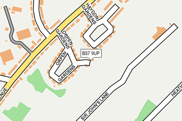 BS7 9UP map - OS OpenMap – Local (Ordnance Survey) BS7 9UP map - OS OpenMap – Local (Ordnance Survey)