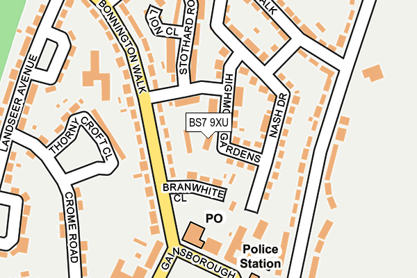 BS7 9XU map - OS OpenMap – Local (Ordnance Survey) BS7 9XU map - OS OpenMap – Local (Ordnance Survey)
