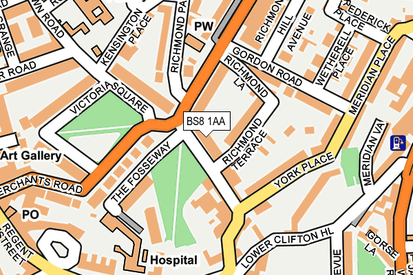 BS8 1AA map - OS OpenMap – Local (Ordnance Survey) BS8 1AA map - OS OpenMap – Local (Ordnance Survey)
