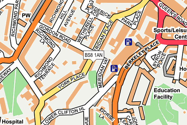 BS8 1AN map - OS OpenMap – Local (Ordnance Survey) BS8 1AN map - OS OpenMap – Local (Ordnance Survey)