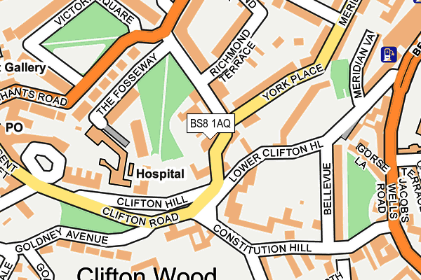 BS8 1AQ map - OS OpenMap – Local (Ordnance Survey)