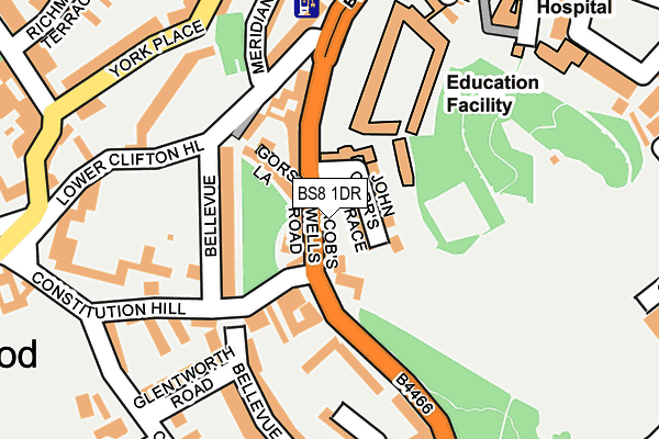 BS8 1DR map - OS OpenMap – Local (Ordnance Survey) BS8 1DR map - OS OpenMap – Local (Ordnance Survey)