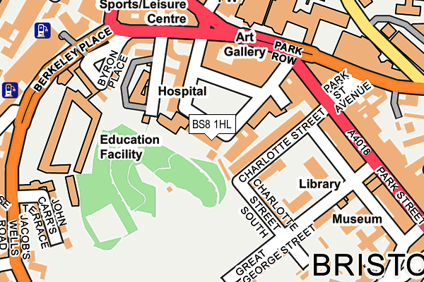 BS8 1HL map - OS OpenMap – Local (Ordnance Survey) BS8 1HL map - OS OpenMap – Local (Ordnance Survey)
