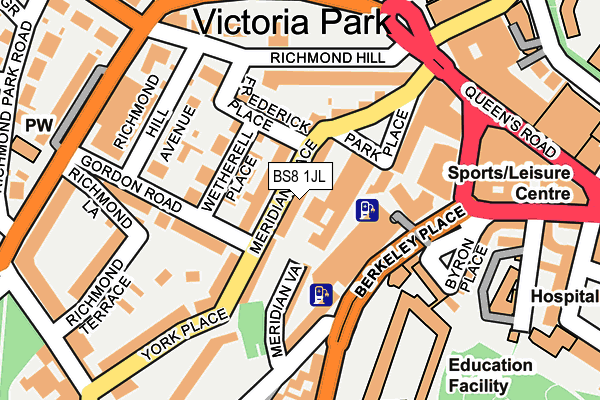 BS8 1JL map - OS OpenMap – Local (Ordnance Survey)
