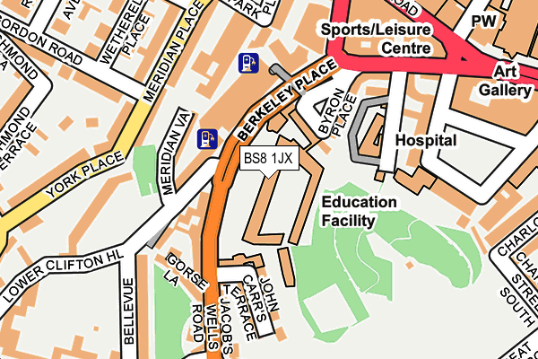 BS8 1JX map - OS OpenMap – Local (Ordnance Survey) BS8 1JX map - OS OpenMap – Local (Ordnance Survey)