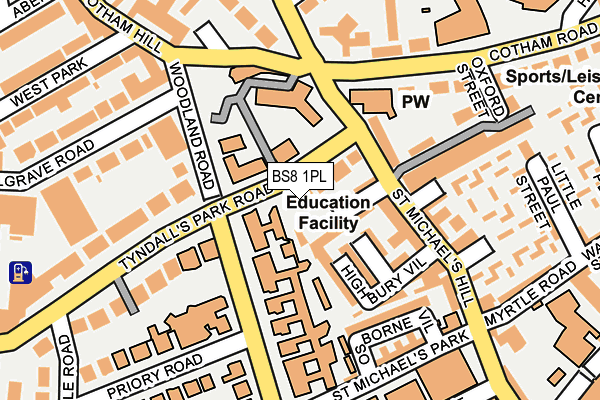 BS8 1PL map - OS OpenMap – Local (Ordnance Survey)