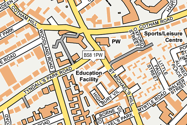 BS8 1PW map - OS OpenMap – Local (Ordnance Survey) BS8 1PW map - OS OpenMap – Local (Ordnance Survey)