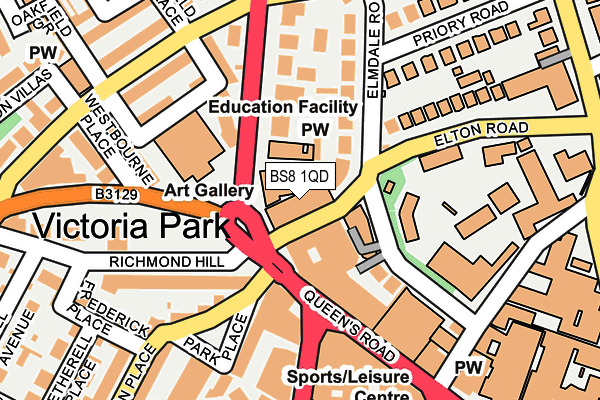 BS8 1QD map - OS OpenMap – Local (Ordnance Survey) BS8 1QD map - OS OpenMap – Local (Ordnance Survey)