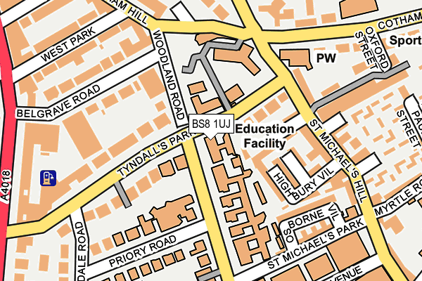 BS8 1UJ map - OS OpenMap – Local (Ordnance Survey) BS8 1UJ map - OS OpenMap – Local (Ordnance Survey)