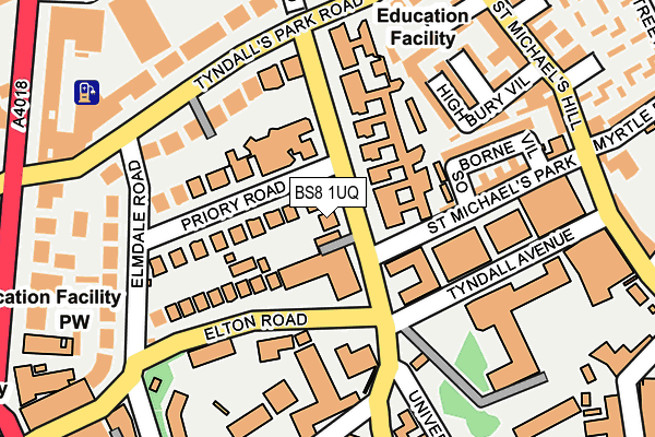 BS8 1UQ map - OS OpenMap – Local (Ordnance Survey) BS8 1UQ map - OS OpenMap – Local (Ordnance Survey)