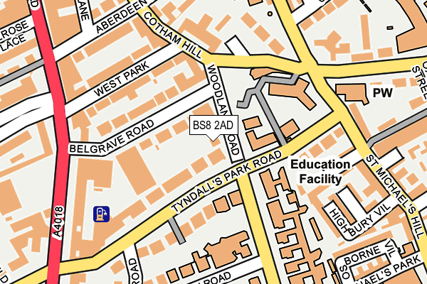 BS8 2AD map - OS OpenMap – Local (Ordnance Survey) BS8 2AD map - OS OpenMap – Local (Ordnance Survey)