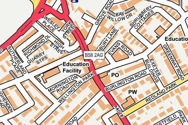 BS8 2AG map - OS OpenMap – Local (Ordnance Survey) BS8 2AG map - OS OpenMap – Local (Ordnance Survey)