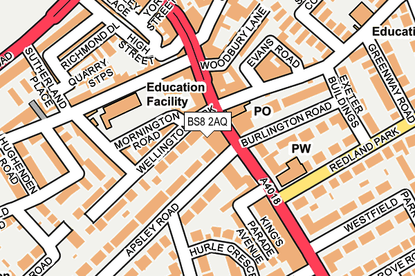 BS8 2AQ map - OS OpenMap – Local (Ordnance Survey) BS8 2AQ map - OS OpenMap – Local (Ordnance Survey)