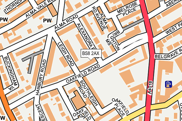 BS8 2AX map - OS OpenMap – Local (Ordnance Survey)