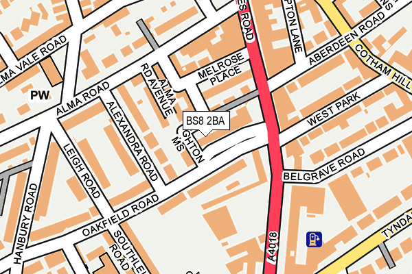 BS8 2BA map - OS OpenMap – Local (Ordnance Survey) BS8 2BA map - OS OpenMap – Local (Ordnance Survey)