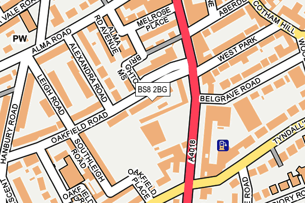 BS8 2BG map - OS OpenMap – Local (Ordnance Survey)