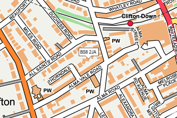 BS8 2JA map - OS OpenMap – Local (Ordnance Survey) BS8 2JA map - OS OpenMap – Local (Ordnance Survey)