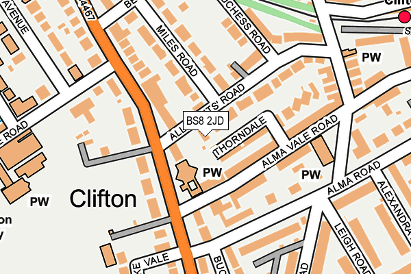BS8 2JD map - OS OpenMap – Local (Ordnance Survey) BS8 2JD map - OS OpenMap – Local (Ordnance Survey)
