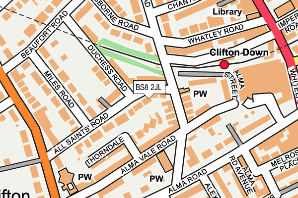 BS8 2JL map - OS OpenMap – Local (Ordnance Survey) BS8 2JL map - OS OpenMap – Local (Ordnance Survey)