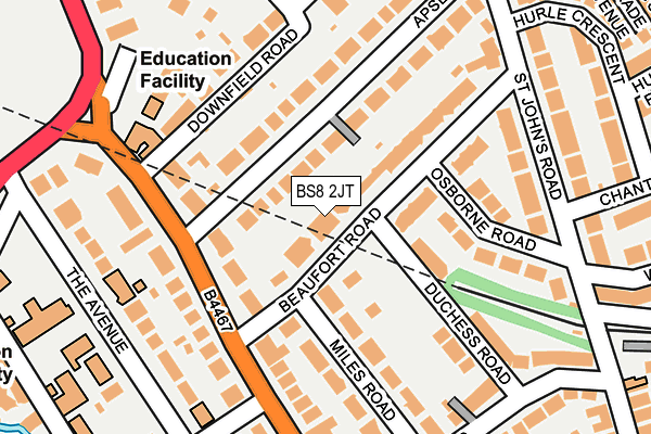 BS8 2JT map - OS OpenMap – Local (Ordnance Survey) BS8 2JT map - OS OpenMap – Local (Ordnance Survey)
