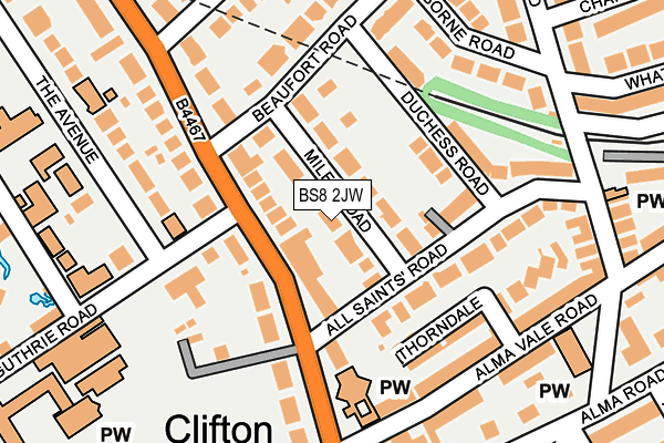 BS8 2JW map - OS OpenMap – Local (Ordnance Survey) BS8 2JW map - OS OpenMap – Local (Ordnance Survey)