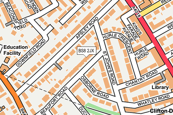 BS8 2JX map - OS OpenMap – Local (Ordnance Survey) BS8 2JX map - OS OpenMap – Local (Ordnance Survey)