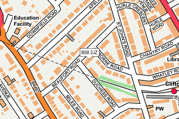 BS8 2JZ map - OS OpenMap – Local (Ordnance Survey) BS8 2JZ map - OS OpenMap – Local (Ordnance Survey)
