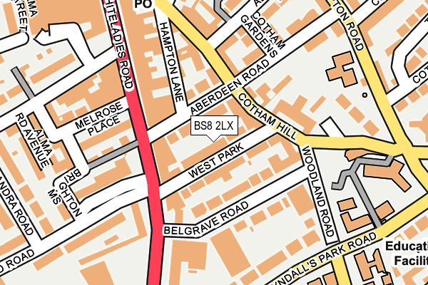 BS8 2LX map - OS OpenMap – Local (Ordnance Survey) BS8 2LX map - OS OpenMap – Local (Ordnance Survey)