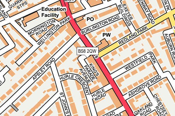 BS8 2QW map - OS OpenMap – Local (Ordnance Survey) BS8 2QW map - OS OpenMap – Local (Ordnance Survey)