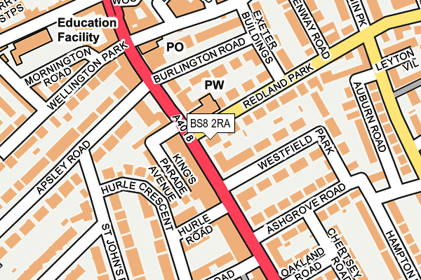 BS8 2RA map - OS OpenMap – Local (Ordnance Survey) BS8 2RA map - OS OpenMap – Local (Ordnance Survey)