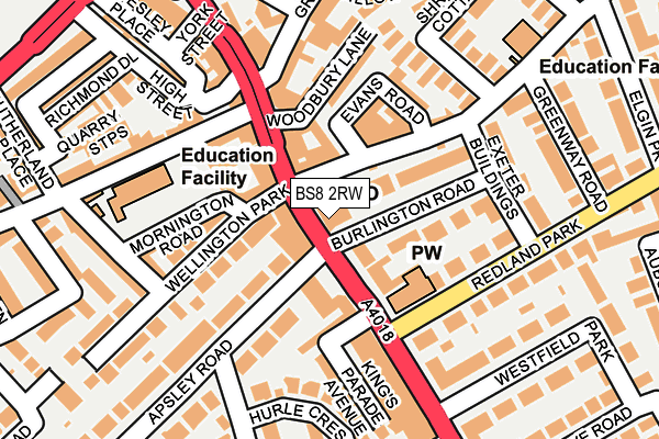 BS8 2RW map - OS OpenMap – Local (Ordnance Survey) BS8 2RW map - OS OpenMap – Local (Ordnance Survey)