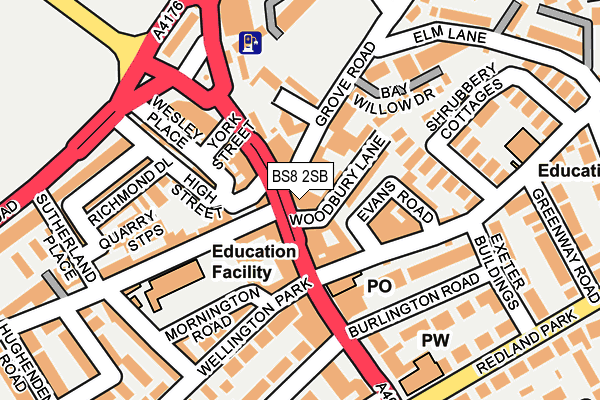 BS8 2SB map - OS OpenMap – Local (Ordnance Survey)