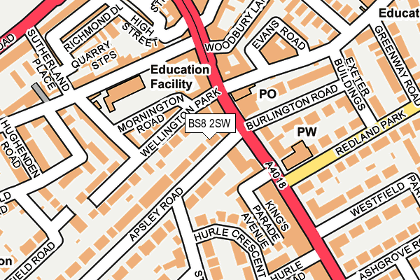 BS8 2SW map - OS OpenMap – Local (Ordnance Survey) BS8 2SW map - OS OpenMap – Local (Ordnance Survey)