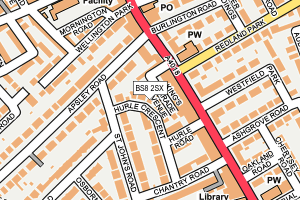 BS8 2SX map - OS OpenMap – Local (Ordnance Survey) BS8 2SX map - OS OpenMap – Local (Ordnance Survey)