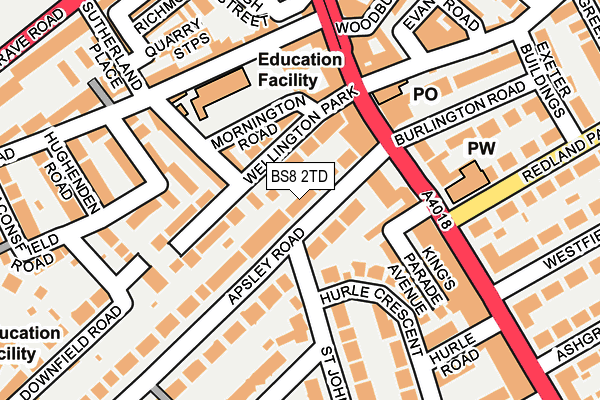BS8 2TD map - OS OpenMap – Local (Ordnance Survey) BS8 2TD map - OS OpenMap – Local (Ordnance Survey)