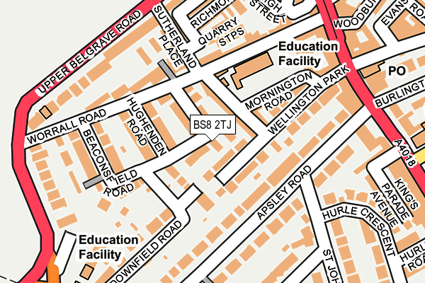 BS8 2TJ map - OS OpenMap – Local (Ordnance Survey) BS8 2TJ map - OS OpenMap – Local (Ordnance Survey)