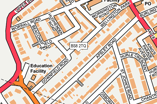 BS8 2TQ map - OS OpenMap – Local (Ordnance Survey) BS8 2TQ map - OS OpenMap – Local (Ordnance Survey)
