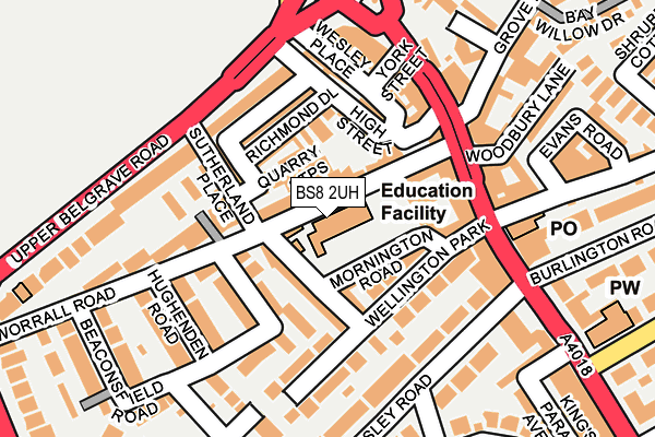 BS8 2UH map - OS OpenMap – Local (Ordnance Survey) BS8 2UH map - OS OpenMap – Local (Ordnance Survey)