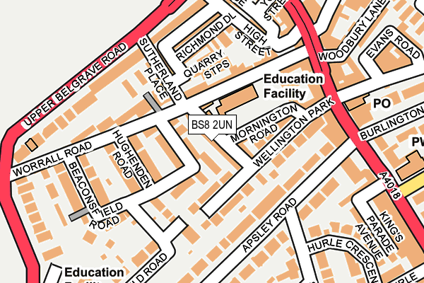 BS8 2UN map - OS OpenMap – Local (Ordnance Survey) BS8 2UN map - OS OpenMap – Local (Ordnance Survey)