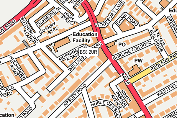 BS8 2UR map - OS OpenMap – Local (Ordnance Survey) BS8 2UR map - OS OpenMap – Local (Ordnance Survey)