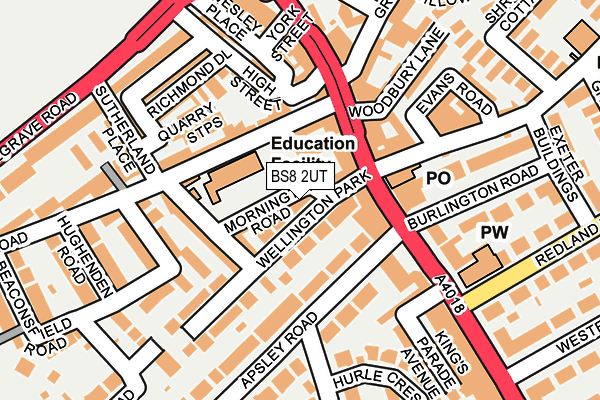 BS8 2UT map - OS OpenMap – Local (Ordnance Survey)